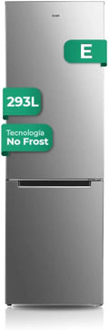 Svan Frigorífico Combi 2 Puertas Inox SC185603ENFX. Capacidad 293 Litros, No Frost, Multi AirFlow, Puerta Reversible, Bajo Nivel Sonoro, Eficiencia Energética Clase E