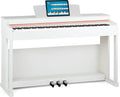 McGrey DP-19 SM Digitale piano - 88 gewogen toetsen met hamermechaniek en aanslagrespons - 8 klanken en 32 begeleidende ritmes - Duale en transponeerfunctie - Toetsenbord met 3 pedalen - Zwart mat(Wit mat)