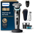 Philips Shaver i9000 Prestige, elektrisch scheerapparaat, nat en droog gebruik, Skin IQ-technologie, Triple Lift  Cut-systeem, roterende DualSteel Precision-mesjes, baardstyler, model XP9202/33([NEW] i9000 Prestige - Dark Slate)