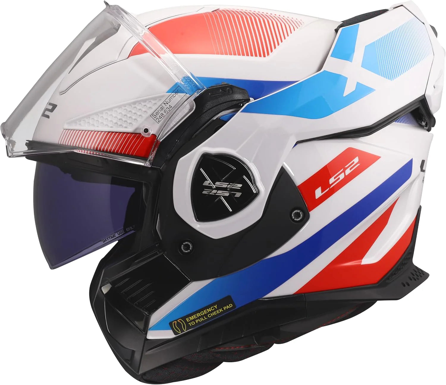 LS2 FF901 Advant X systeemhelm Nova glans wit blauw rood(XXXL (65)