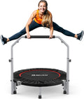 BCAN Indoor trampoline, 102 cm fitness minitrampoline, opvouwbaar, voor volwassenen met verstelbare handgreep, maximale belasting 150 kg, ideaal voor hometraining en fitnesstraining(102cm-Negro)