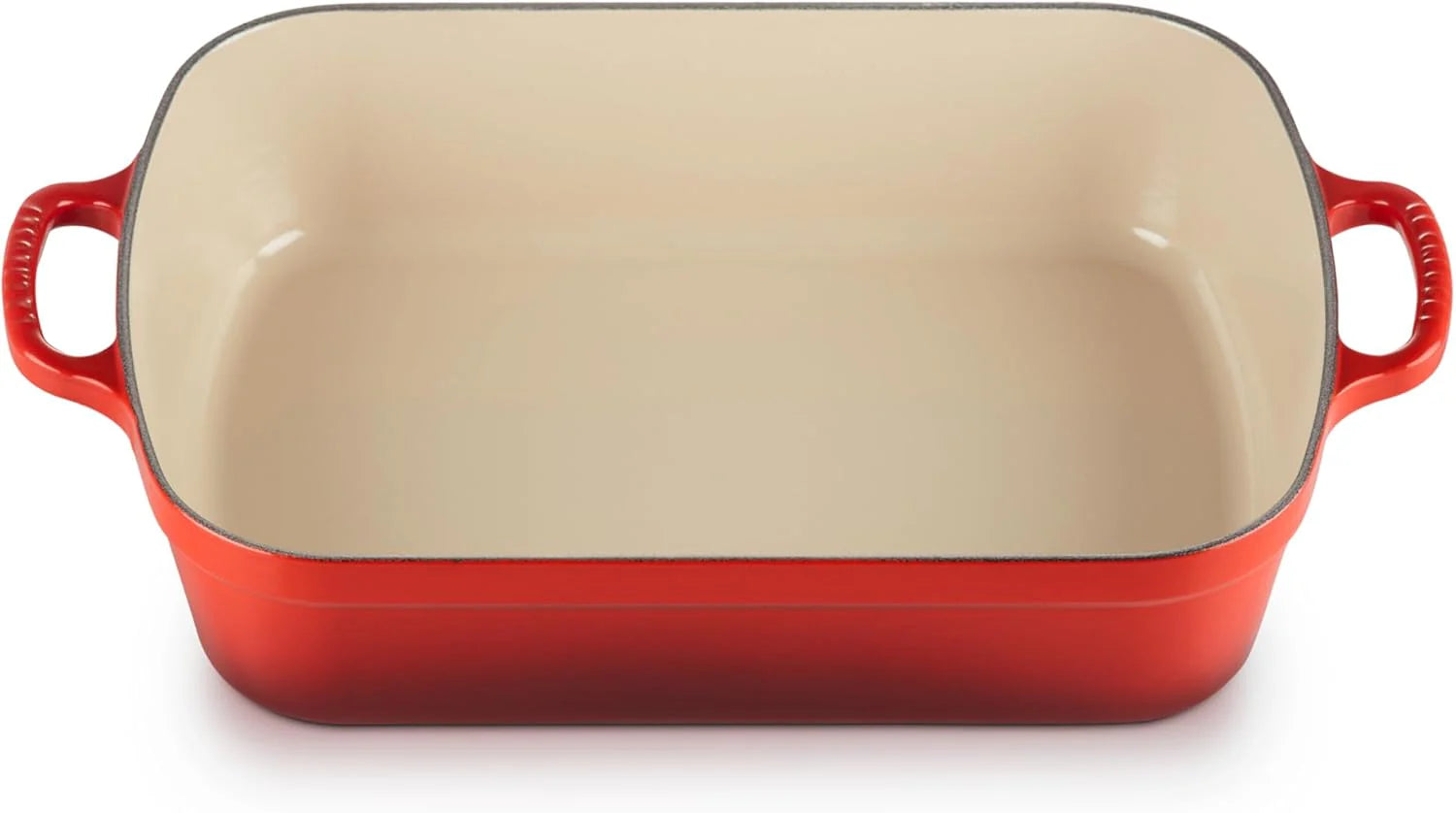 Le Creuset Signature 201843309 Braadslede, rechthoekig, geëmailleerd gietijzer, 33 cm, 4,9 liter, Volcanic(Kersenrood/33 cm)