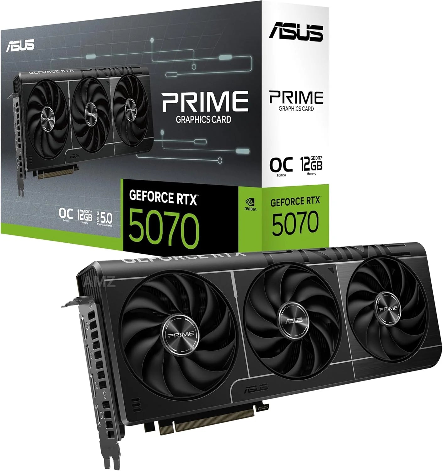 Asus Prime GeForce RTX™ 5070 GDDR7 12GB OC Edition - grafische kaart (PCIe 5.0, HDMI, Display 2.1, 2.5 sleuf, axiale ventilatoren, SFF-Ready)(RTX 5070 PRIME OC)