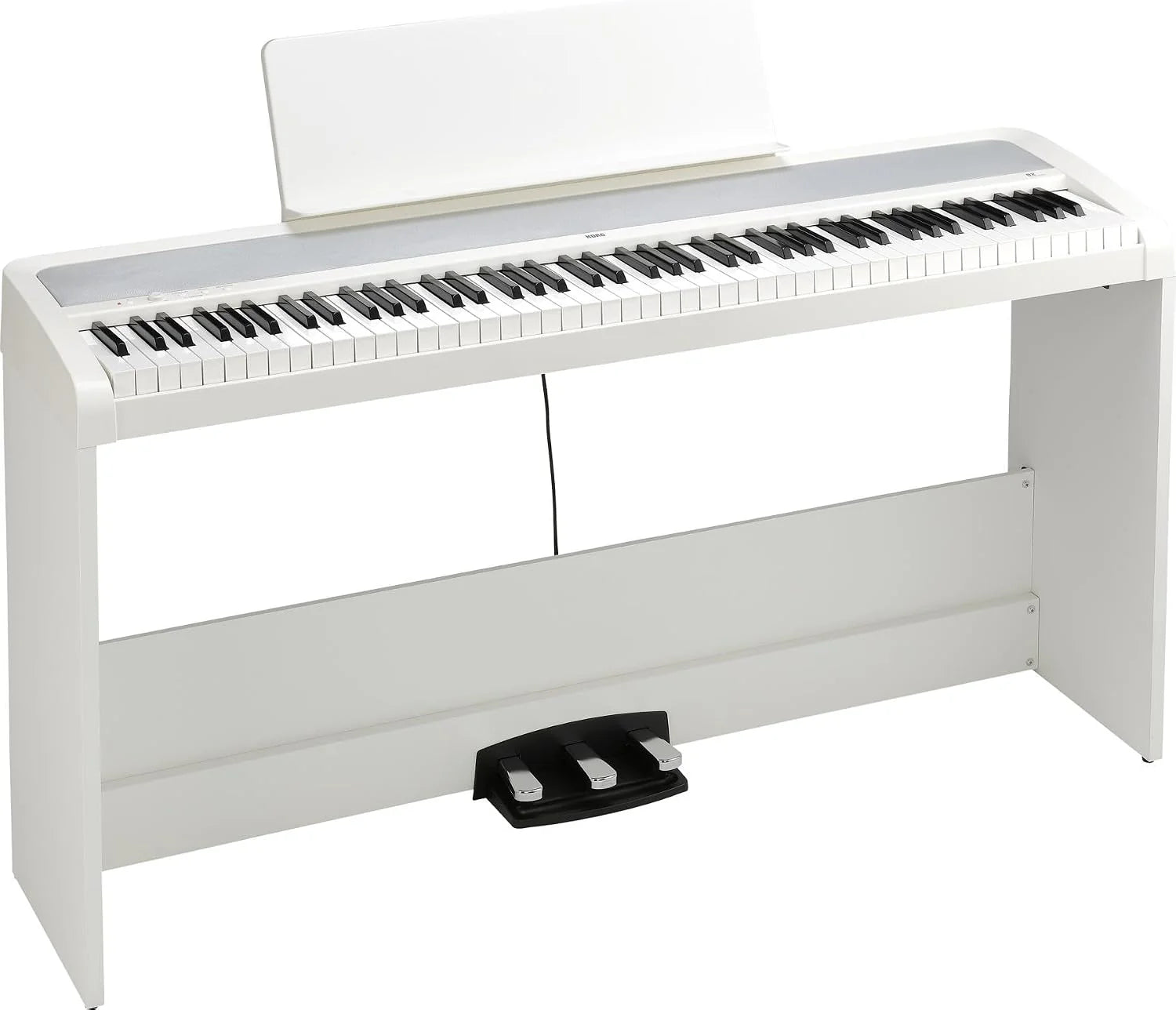 KORG B2SP digitale piano met 88 gewogen toetsen en houten standaard met pedaalbord - wit