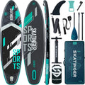 Skatinger Opblaasbare Stand Up Paddle Boards, 34'x34"x6" SUP Paddleboard opblaasbaar, Yoga Stand Up Paddle Board w/1600D rugzak, 6 extra D-ringen, schouderriem, Amerikaanse centrale vin, 2-actie pomp(Sport Grijs)